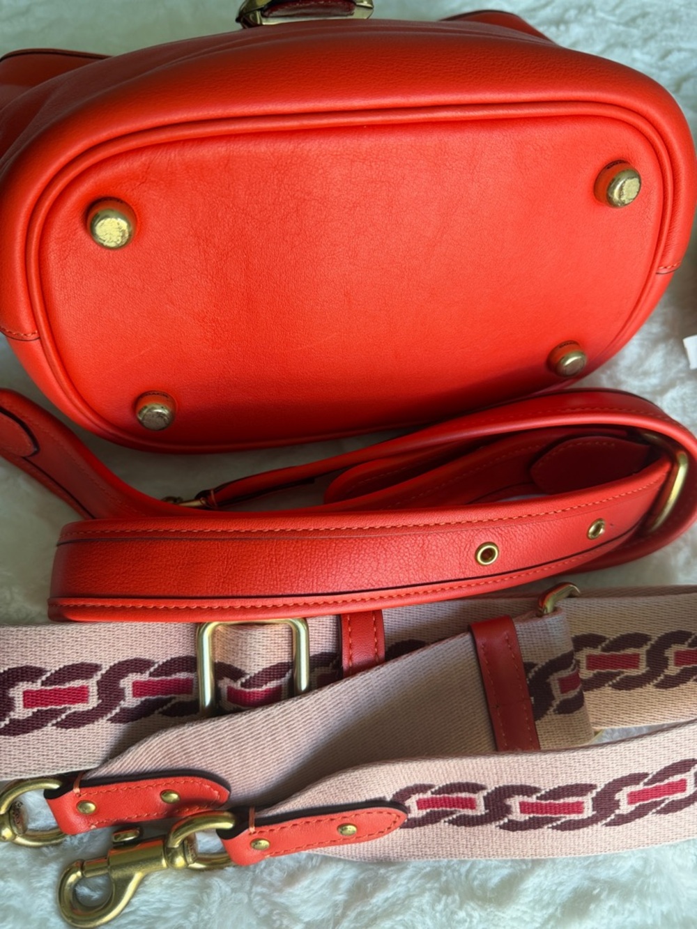 Coach Red Leather Tabby Shoulder Bag w/ Crossbody Strap - Picture 6 of 10